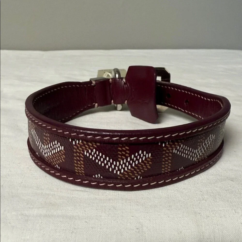 Goyard Bordeaux Leather Dog Collar – With Box & Dust Bag – EUC